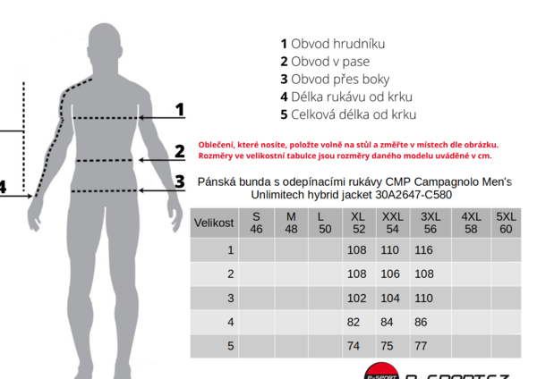 Pánská bunda s odepínacími rukávy CMP Campagnolo Men's Unlimitech hybrid jacket 30A2647-C580 25/26