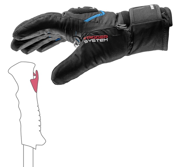 Dětské rukavice Leki Griffin 3D Jr (653805703) Black/Cyan 25/26