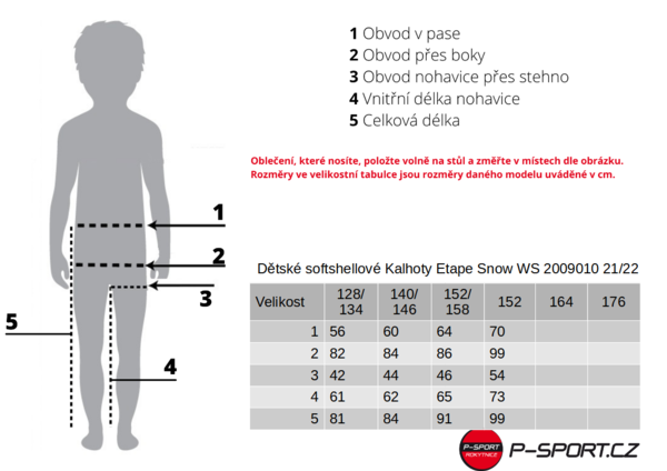 Dětské softshellové Kalhoty Etape Snow WS 2009010 25/26