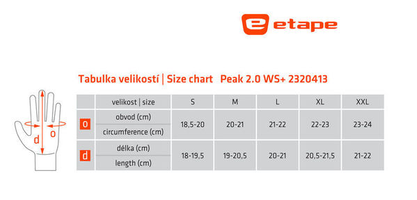 Zateplené rukavice na běžky Etape Peak 2.0 WS+ černá/modrá 2320413 25/26
