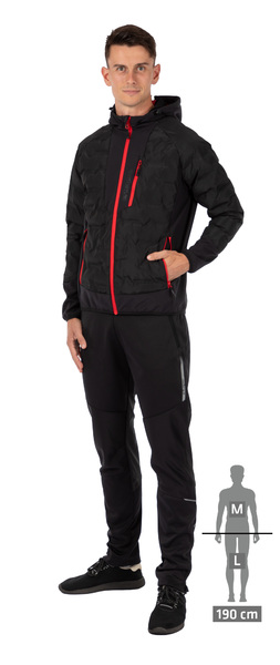 Pánská zimní hybridní bunda s kapucí Etape CRUX Ultra černá/červená 2436415 25/26