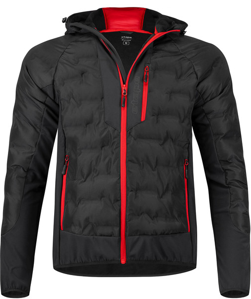 Pánská zimní hybridní bunda s kapucí Etape CRUX Ultra černá/červená 2436415 25/26