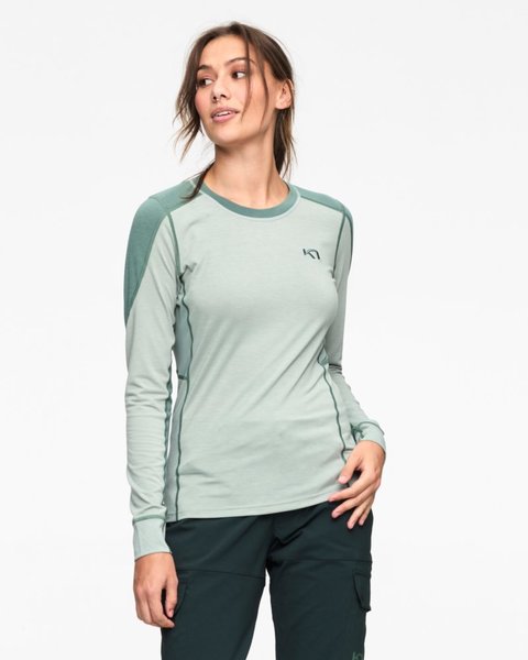 Dámské Merino Triko Kari Traa Sanne Hiking Long Sleeve Sage 623046 25/26