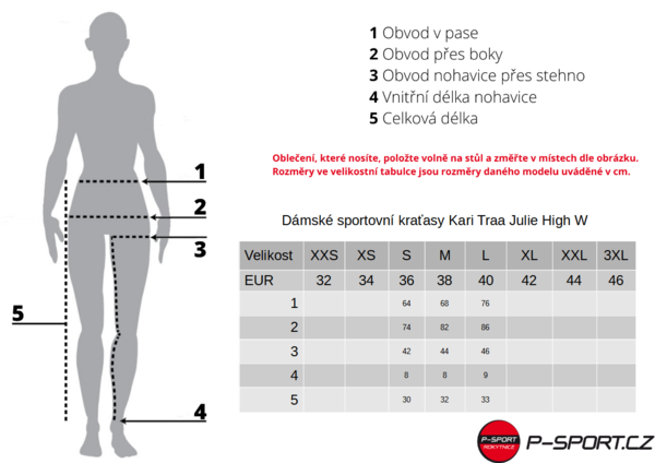 Dámské sportovní kraťasy Kari Traa Julie High W Shorts Black 623039 25/26