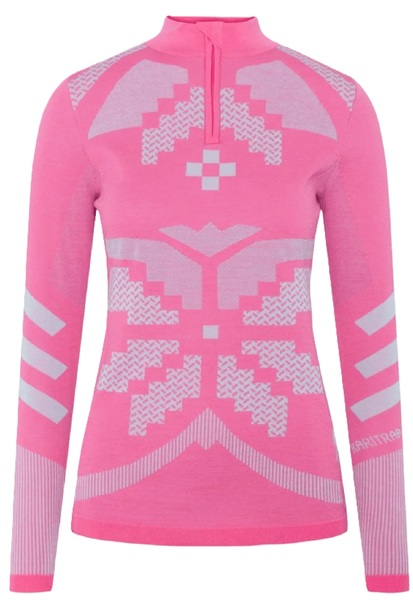 Dámské funkční triko se stojáčkem Kari Traa Faith Hz Merino 623594 Bright Pink 25/26