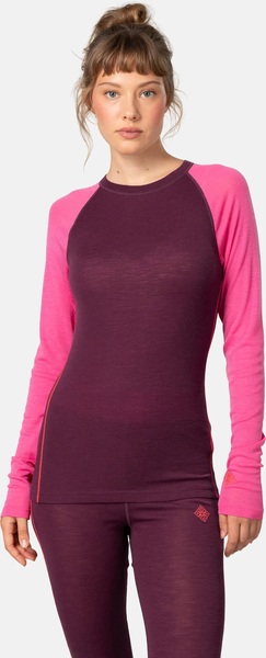 Dámské merino triko + kalhoty Kari Traa Kaia Set Wine Purple 623926 25/26