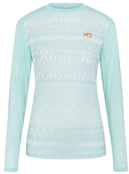 Dámské funkční merino triko Kari Traa Live Long Sleeve Bright Turquoise 623900 25/26