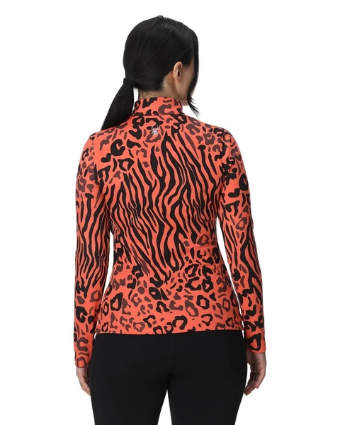 Dámský rolák Spyder Vivid 1/2 Zip Animal Print Coral Haze 38B013500-ANH 25/26