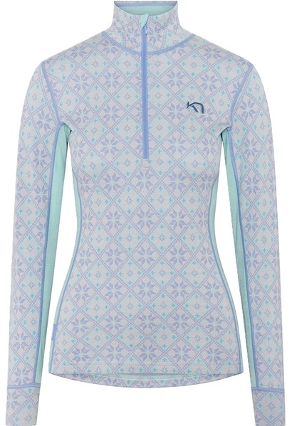 Dámské Merino Triko Kari Traa Rose Half Zip Bright Turquoise 622691 25/26
