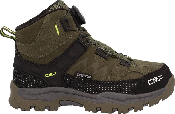 Dětské kotníkové trekové boty CMP Kids Kiruna Mid Fitgo Fleece WP Olive-Acido 3Q57894-36EU 25/26