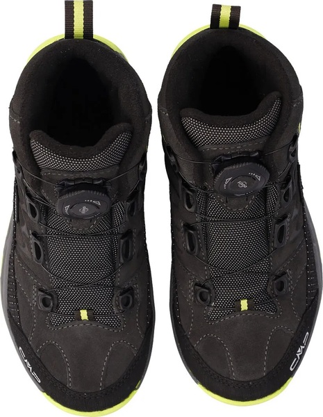 Dětské kotníkové trekové boty CMP Kids Kiruna Mid Fitgo Fleece WP Piombo-Acido 3Q57894-69ZU 25/26