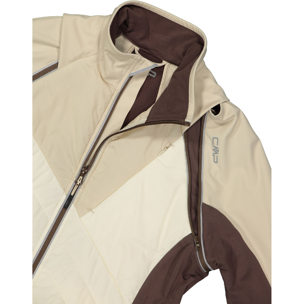 Dámská bunda s odepínacími rukávy  CMP Women's hybrid jacket 30A2276-P322 Cream 26/27